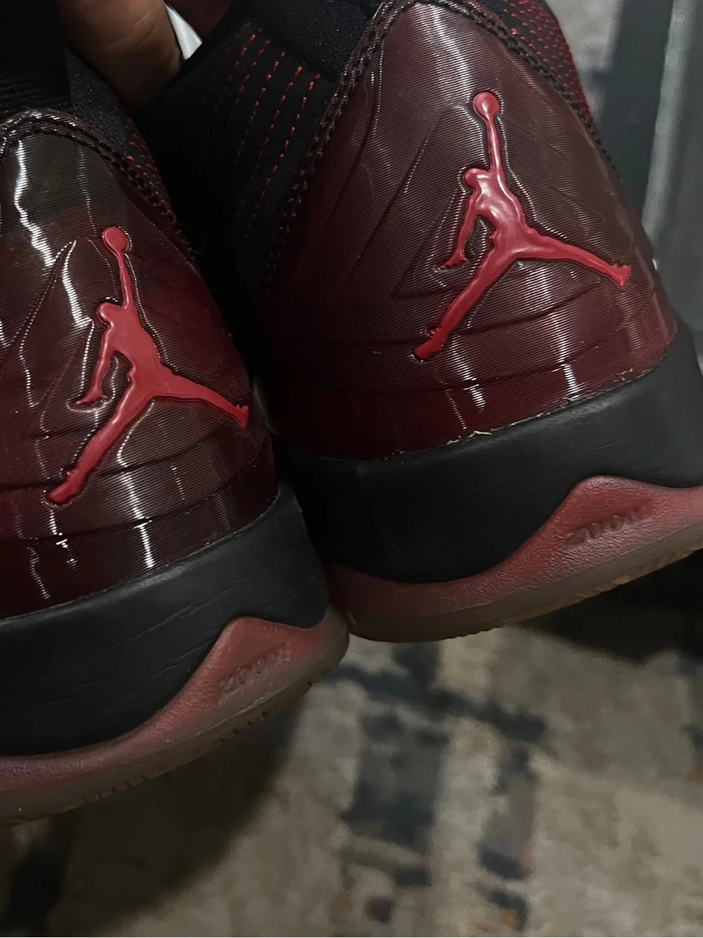 Jordan Horizon High-Top Sneakers in Black and Red.